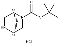 (1S,4S)-2,5-二氮杂双环[2.2.1]庚烷-2-羧酸叔丁酯盐酸盐, 1404553-01-0, 结构式