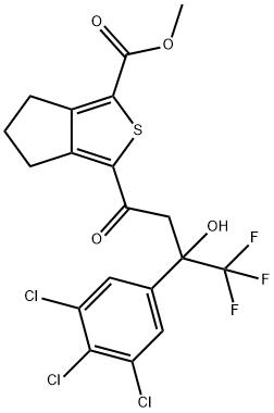 3-[4,4,4-trifluoro-3-hydroxy-3-(3,4,5-trichloro-phenyl)-butyryl]-5,6-dihydro-4H-cyclopenta[c]thiophene-1-carboxylic acid methyl ester|