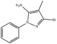 3-bromo-4-methyl-1-phenyl-1H-pyrazol-5-amine 化学構造式