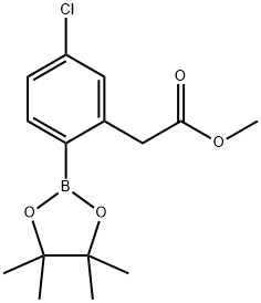 2-(5-氯-2-(4,4,5,5-四甲基-1,3,2-二氧硼烷-2-基)苯基)乙酸甲酯 结构式