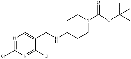 TERT-BUTYL4-(((2,4-DICHLOROPYRIMIDIN-5-YL)METHYL)AMINO)PIPERIDINE-1-CARBOXYLATE 化学構造式