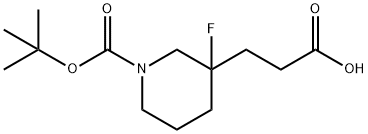 3-(1-(Tert-Butoxycarbonyl)-3-Fluoropiperidin-3-Yl)Propanoic Acid Struktur