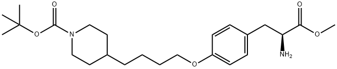 (S)-tert-butyl 4-(4-(4-(2-amino-3-methoxy-3-oxopropyl)phenoxy)butyl)piperidine-1-carboxylate Structure