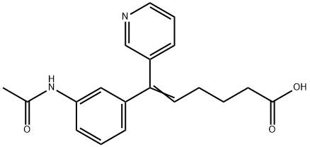 (E)-6-(3-乙酰氨基苯基)-6-(吡啶-3-基)己-5-烯酸,142669-82-7,结构式