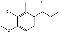 3-ブロモ-4-メトキシ-2-メチル安息香酸メチル 化学構造式