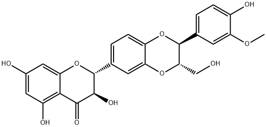(2R,3R)-3,5,7-Trihydroxy-2-[(2S,3S)-2-(4-hydroxy-3-methoxyphenyl)-3-(hydroxymethyl)-2,3-dihydrobenzo[1,4]dioxin-6-yl]-4-chromanone|异水飞蓟宾B