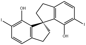 (1R)-2,2',3,3'-tetrahydro-6,6'-diiodo-1,1'-Spirobi[1H-indene]-7,7'-diol Structure