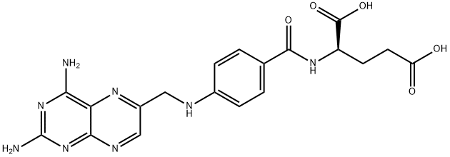 N-[4-[[(2,4-Diamino-6-pteridinyl)methyl]amino]benzoyl]-D-glutamic acid Structure