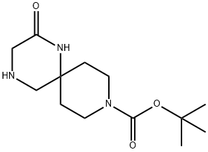 2-オキソ-1,4,9-トリアザスピロ[5.5]ウンデカン-9-カルボン酸TERT-ブチル 化学構造式