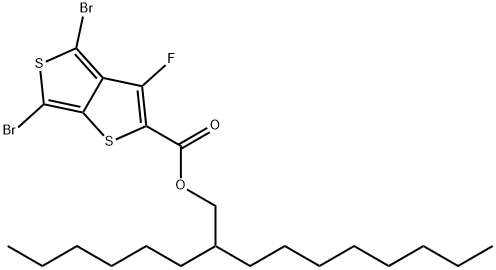 2-Hexyldecyl 4,6-dibromo-3-fluorothieno[3,4-b]thiophene-2-carboxylate Struktur