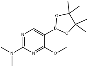 4-methoxy-N,N-dimethyl-5-(4,4,5,5-tetramethyl-1,3,2-dioxaborolan-2-yl)pyrimidin-2-amine Structure