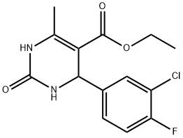 Ethyl 4-(3-chloro-4-fluorophenyl)-6-methyl-2-oxo-1,2,3,4-tetrahydropyrimidine-5-carboxylate 结构式