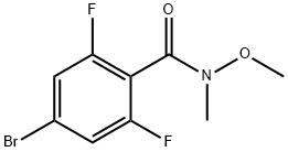 4-Bromo-2,6-difluoro-N-methoxy-N-methylbenzamide 化学構造式