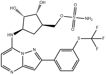 methyl ((1S,2R,3S,4R)-2,3-dihydroxy-4-((2-(3-((trifluoromethyl)thio)phenyl)pyrazolo[1,5-a]pyrimidin-7-yl)amino)cyclopentyl)sulfamate