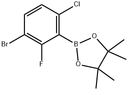 2-氟-3-溴-6-氯苯硼酸 结构式