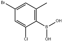 4-溴-2-氯-6-甲基苯基硼酸 结构式