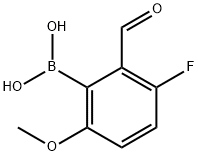 3-Fluoro-2-formyl-6-methoxyphenylboronic acid 化学構造式