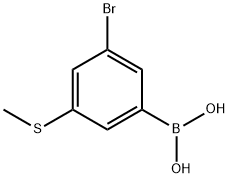 3-溴-5-(甲基硫基)苯基硼酸 结构式