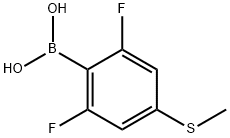 2,6-Difluoro-4-(methylthio)phenylboronic acid 化学構造式