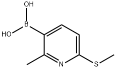 2-甲基-6-(甲硫基)-3-吡啶基硼酸,1451392-60-1,结构式