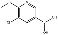 3-Chloro-2-methylthiopyridine-5-boronic acid,1451392-62-3,结构式