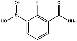 3-氨基羰基-2-氟苯基硼酸, 1451392-76-9, 结构式