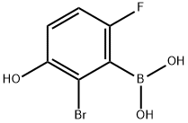 2-溴-3-羟基-6-氟苯硼酸,1451392-83-8,结构式