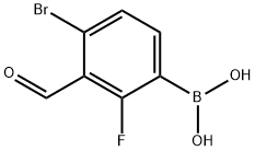4-溴-3-醛基-2-氟苯硼酸 结构式