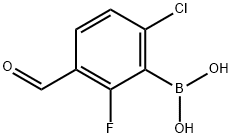 6-氯-2-氟-3-醛基苯硼酸 结构式