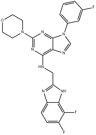 N-((4,5-difluoro-1H-benzo[d]imidazol-2-yl)methyl)-9-(3-fluorophenyl)-2-morpholino-9H-purin-6-amine