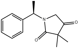 3,3-ジメチル-1-[(1R)-1-フェニルエチル]ピロリジン-2,4-ジオン 化学構造式