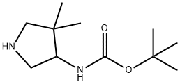 (4,4-Dimethyl-pyrrolidin-3-yl)-carbamic acid tert-butyl ester Struktur
