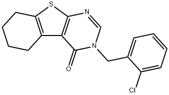 3-(2-chlorobenzyl)-5,6,7,8-tetrahydro[1]benzothieno[2,3-d]pyrimidin-4(3H)-one 结构式