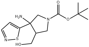 tert-butyl3-amino-4-(hydroxymethyl)-3-(isothiazol-5-yl)pyrrolidine-1-carboxylate|