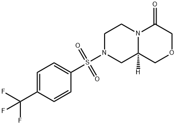 (R)-8-((4-(Trifluoromethyl)phenyl)sulfonyl)hexahydropyrazino[2,1-c][1,4]oxazin-4(3H)-one 结构式