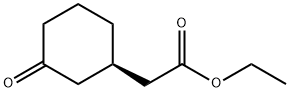 Cyclohexaneacetic acid, 3-oxo-, ethyl ester, (1R)- Structure
