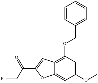 1-(4-(苄氧基)-6-甲氧基苯并呋喃-2-基)-2-溴乙烷酮 结构式