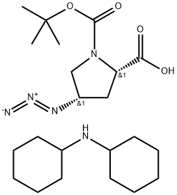 (2S,4S)-N-BOC-4-叠氮吡咯烷-2-羧酸 二环己基铵盐, 1485525-63-0, 结构式