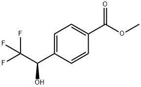 4-[(R)-1-ヒドロキシ-2,2,2-トリフルオロエチル]安息香酸メチル 化学構造式