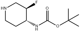 tert-butyl N-[(3R,4R)-3-fluoropiperidin-4-yl]carbamate Struktur