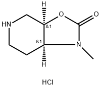 (3AR,7AS)-1-メチルヘキサヒドロオキサゾロ[5,4-C]ピリジン-2(1H)-オンHCL 化学構造式