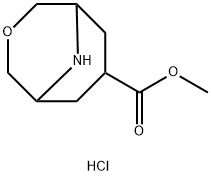 Methyl 3-oxa-9-azabicyclo[3.3.1]nonane-7-carboxylate hydrochloride 化学構造式