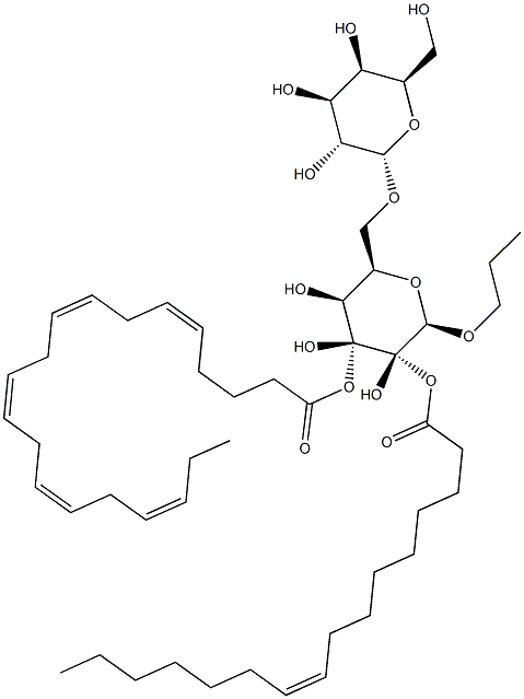 (2S)-3-[[(5Z,8Z,11Z,14Z,17Z)-1-氧代-5,8,11,14,17-二十碳五烯-1-基]氧基]-2-[[(9Z)-1-氧代-9-十六碳烯-1-基]氧基]丙基 6-O-ALPHA-D-吡喃半乳糖基-BETA-D-吡喃半乳糖苷, 1531639-03-8, 结构式