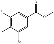 Methyl 3-bromo-5-fluoro-4-methylbenzoate 化学構造式