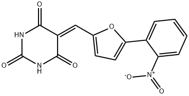 5-{[5-(2-nitrophenyl)furan-2-yl]methylidene}pyrimidine-2,4,6(1H,3H,5H)-trione Structure