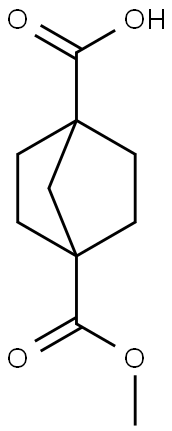 4-(メトキシカルボニル)ビシクロ[2.2.1]ヘプタン-1-カルボン酸 化学構造式