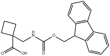 1-[(Fmoc-amino)methyl]-cyclobutanecarboxylicacid 化学構造式