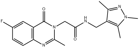 2-(6-fluoro-2-methyl-4-oxoquinazolin-3(4H)-yl)-N-[(1,3,5-trimethyl-1H-pyrazol-4-yl)methyl]acetamide Structure