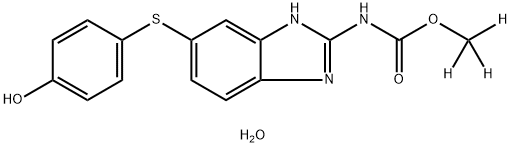 N-[6-[(4-Hydroxyphenyl)thio]-1H-benzimidazol-2-yl]carbamic acid methyl-d3 ester monohydrate Structure