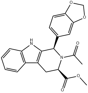 (1R,3R)-2-acetyl-1-(benzo[d][1,3]dioxol-5-yl)-2,3,4,9-tetrahydro- 1H-pyrido[3,4-b]indole-3-carboxylate Structure
